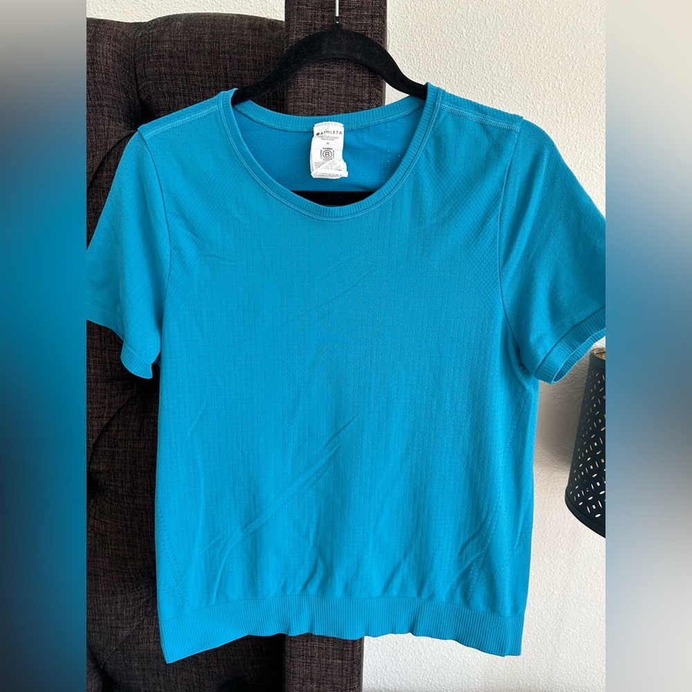Athleta Vibrant Blue Short Sleeve Tee